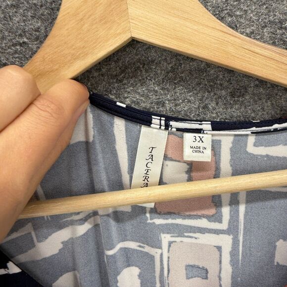 Tacera Dress Women 3X Plus Black Geometric Mini Short Sleeveless Round Neck - Picture 3 of 8